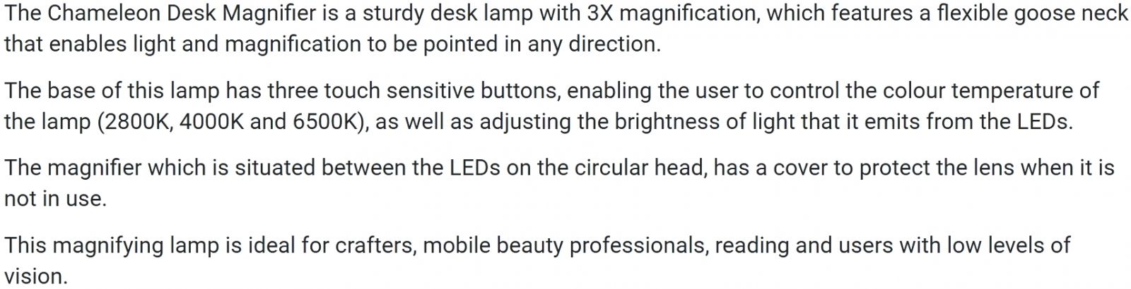 זכוכית מגדלת שולחנית NATIVE LIGHTING N4237 TEXT